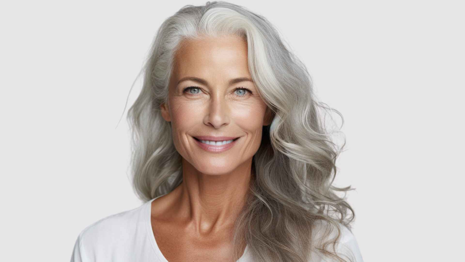 Long healthy grey hair