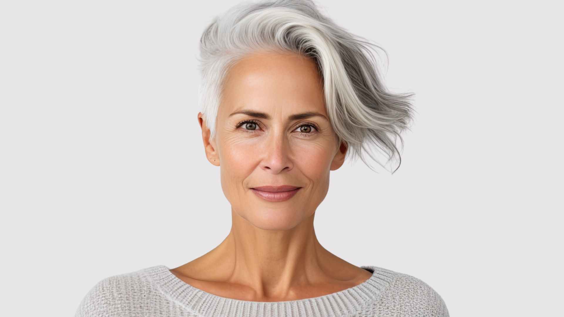 Short Grey Hair with Volume at Crown