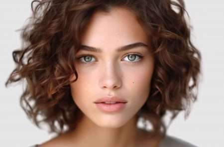 FIne Curly Hair Brunette