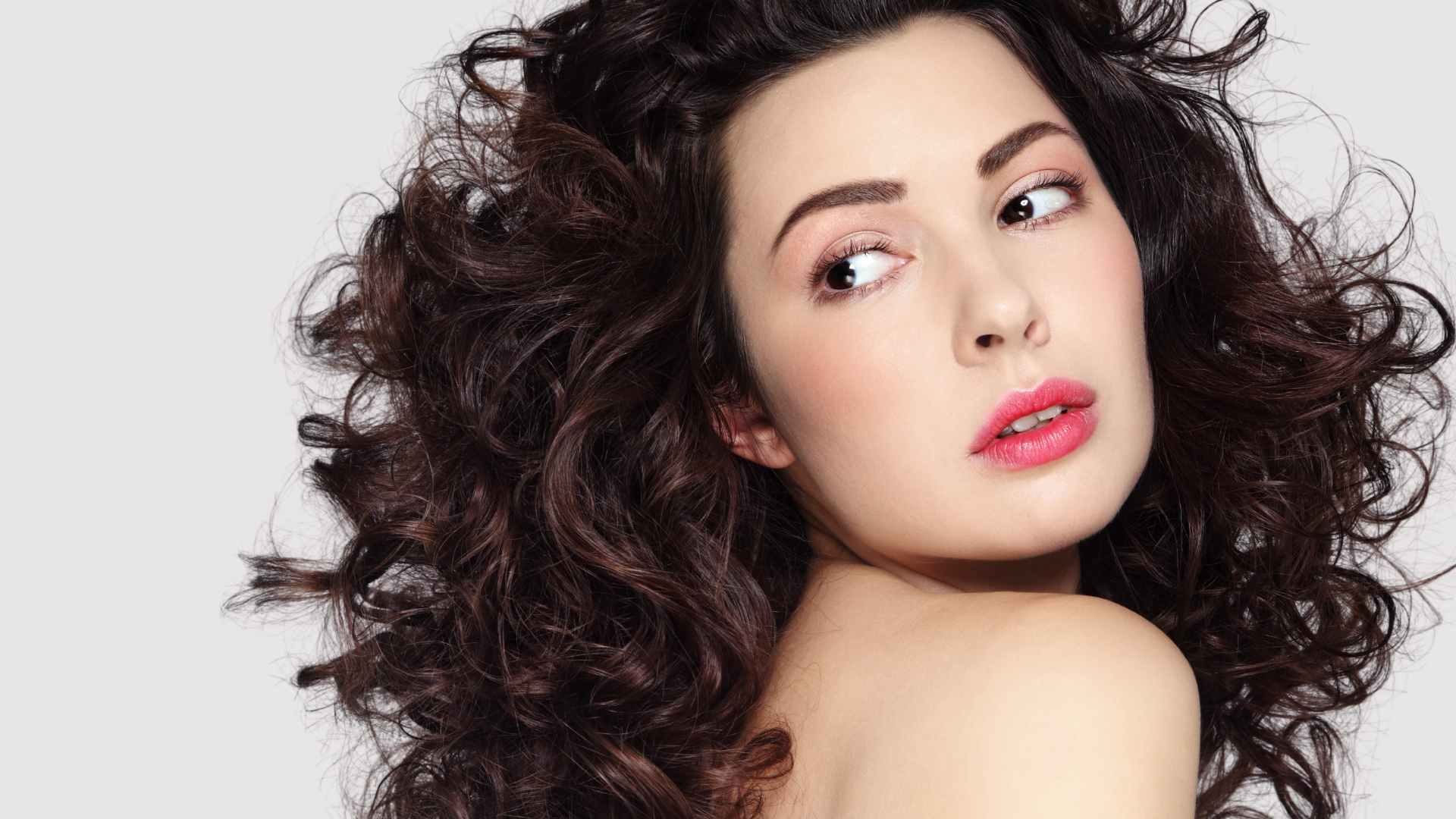Female with thick curly hair